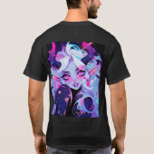 Schattig roze, zwart en wit Koakuma Little Devil T-shirt (Achterkant)