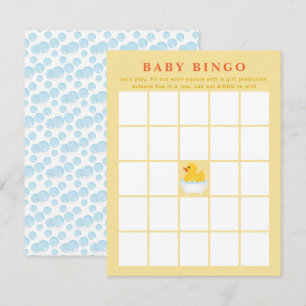 Schattig Rubber Duck Baby shower BINGO Spelen Kaar Notitiekaartje