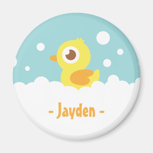 Schattig rubber eendje in bubbelbad magneet (Voorkant)