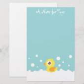 Schattig rubberen eendje in bubbelbad briefpapier (Voorkant / Achterkant)