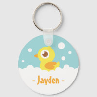 Schattig rubberen eendje in bubbelbad