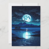 schattig ruimte nacht hemel twee de maan 2e verjaa kaart (Achterkant)