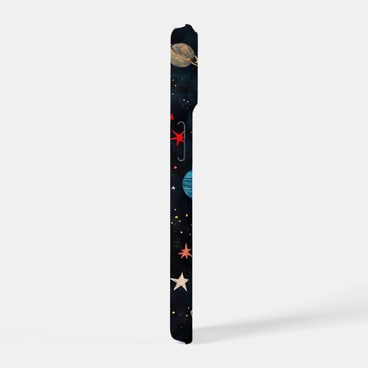 Schattig Ruimte Planeten Patroon iPhone 15 Case (Rechterkant)
