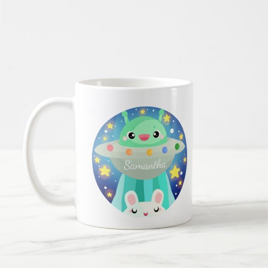 Schattig Ruimtedier en Konijn Koffiemok (Links)
