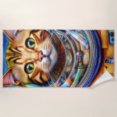 Schattig ruimtekat Abstract kunstwerk Strandlaken (Voorkant)