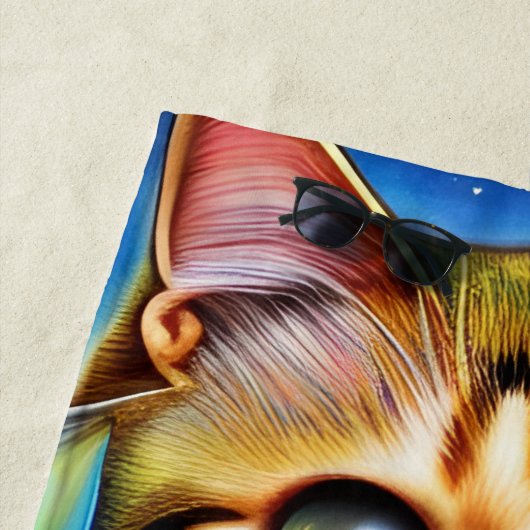 Schattig ruimtekat Abstract kunstwerk Strandlaken (In situ)