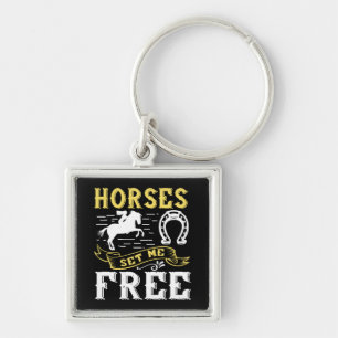 Schattig ruiterij zwart paardrijden cadeau Paard Sleutelhanger