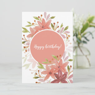 Schattig Rustiek Bloemmotief Terracotta Roze Kaart