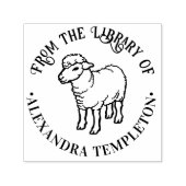 Schattig rustiek lam schaap ooi bibliotheek boek n  zelfinktende stempel (Design)
