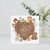 Schattig rustiek Woodland Animals Baby shower Kaart (Staand voorkant)