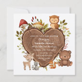 Schattig rustiek Woodland Animals Baby shower Kaart (Voorkant)
