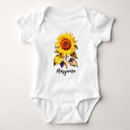 Schattig rustiek zonnebloemcadeau | Aangepaste scr Romper