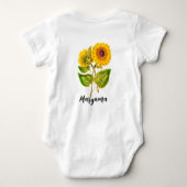 Schattig rustiek zonnebloemcadeau | Aangepaste scr Romper (Achterkant)