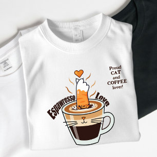 Schattig rustieke gezellige koffie- en kattenliefh t-shirt