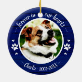 Schattig Rustisch Dog Pet Memorial - Aangepast Fot Keramisch Ornament (Achterkant)