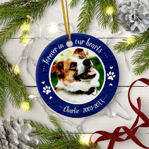 Schattig Rustisch Dog Pet Memorial - Aangepast Fot Keramisch Ornament