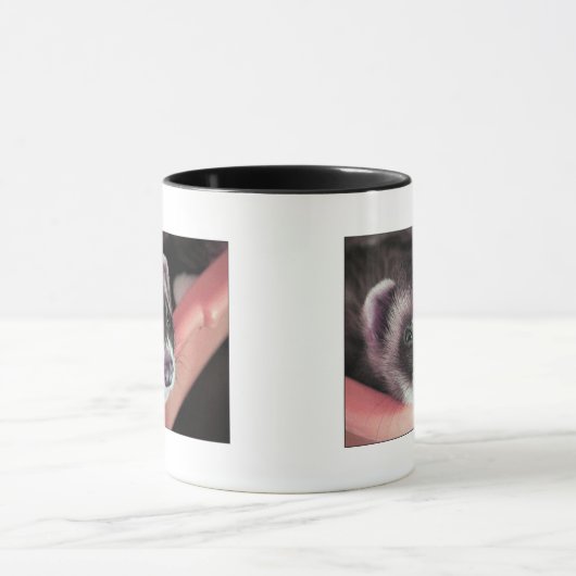 Schattig Sable Ferret Foto Mok (Midden)