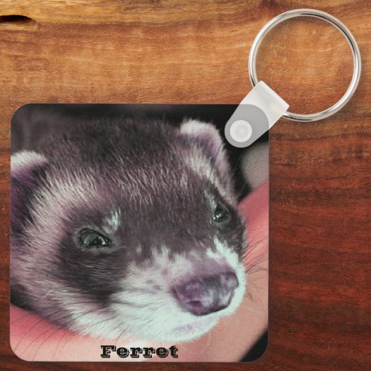 Schattig Sable Ferret Foto Sleutelhanger (Achterkant)