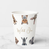 Schattig Safari bos Dieren Verjaardag Papieren Bekers (Achterkant)
