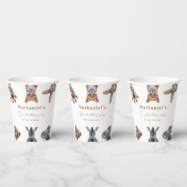 Schattig Safari bos Dieren Verjaardag Papieren Bekers