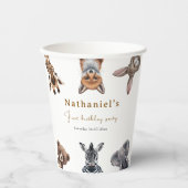 Schattig Safari bos Dieren Verjaardag Papieren Bekers (Voorkant)