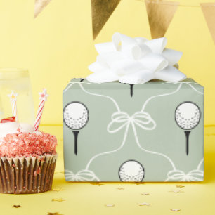 Schattig Sage Witte Boog Golf Patroon Cadeaupapier
