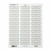Schattig saliegroen geruit etiket (Full Sheet)
