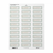 Schattig saliegroen monogram gingham geruit etiket (Full Sheet)