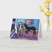 Schattig Saluki maanontwerp Kaart (Gele Bloem)