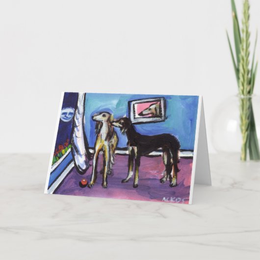 Schattig Saluki maanontwerp Kaart (Voorkant)
