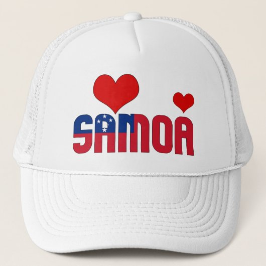 Schattig Samoa Vlaggenharten Patriottisch Trucker Pet (Voorkant)