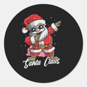 schattig santa claus dabbing dans illustratieStick Ronde Sticker