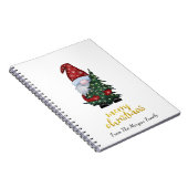 Schattig Santa Claus Pine Tree Christmas Notitiebo Notitieboek (Rechterzijde)