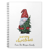 Schattig Santa Claus Pine Tree Christmas Notitiebo Notitieboek (Voorkant)