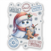 Schattig Santa Delivery Kerst sticker (Voorkant)