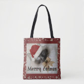 Schattig Santa Kat in de hele ontwerptas Tote Bag (Voorkant)