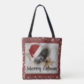 Schattig Santa Kat in de hele ontwerptas Tote Bag (Achterkant)