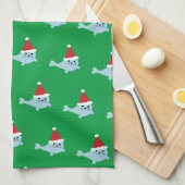 Schattig Santa Seal Theedoek (Quarter Fold)