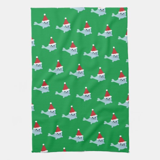 Schattig Santa Seal Theedoek (Verticaal)