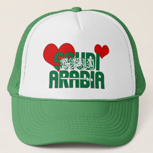Schattig Saoedi-Arabië: Flag Hearts Patriotic Trucker Pet