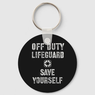 Schattig Save Yourself Buiten Dienst Zwembad Stran Sleutelhanger