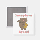 Schattig Saxofoon Squad Kat Magneet (Voorkant / Achterkant)