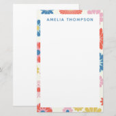 Schattig Scandi Boho Folk Bloem Patroon Persoonlij Briefpapier (Voorkant / Achterkant)