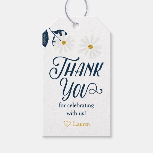 Schattig Scandi Madeliefje Bedankt Cadeaulabel (Voorkant)