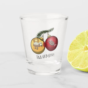Schattig schaap Baa Humbug! Kerstmis Scrooge Carto Shot Glas