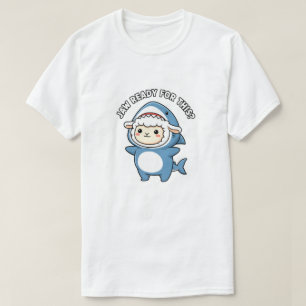Schattig Schaap in Haaienkostuum KLAAR VOOR DEZE U T-shirt