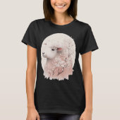 Schattig Schaap Japans Kersenbloesem Sakura Boerde T-shirt (Voorkant)