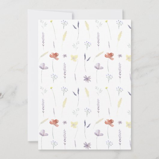 Schattig Schaap Lam Wildflower Uitnodiging (Achterkant)