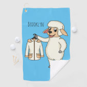 Schattig schaap met jas cartoon  golfhanddoek (Insitu)