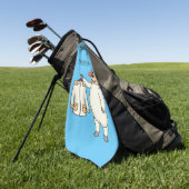 Schattig schaap met jas cartoon  golfhanddoek (Groen)
